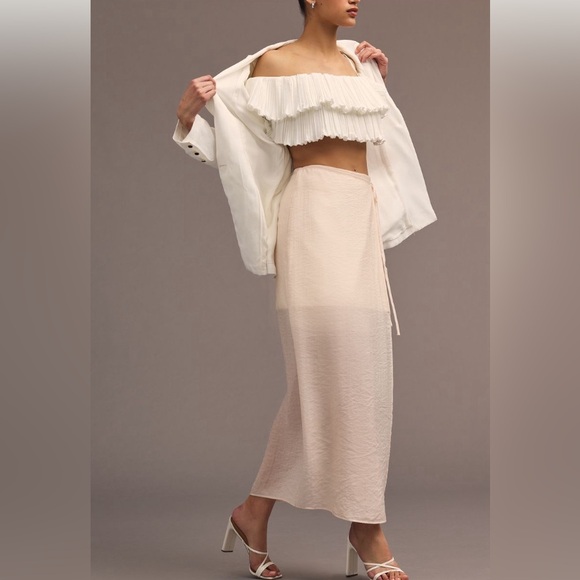 Anthropologie Sheer Maxi wrap Skirt - Picture 4 of 13